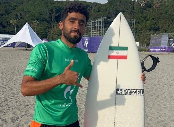 🔸 Somi Daud Khedir in the first round of surfing at the Asian Games