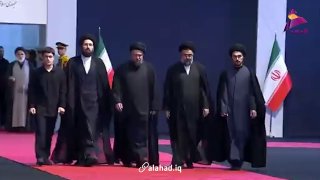 חסן ועלי חומייני נפרדים מ"האימאם והמנהיג שנהרג, סייד עלי חמינאי"