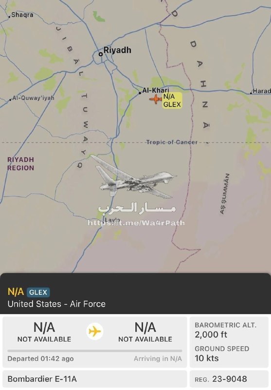 — 🇸🇦/🇺🇸 מטוס האזהרה המוקדמת E-11A המריא מבסיס פרינס סולטן בערב הסעודית