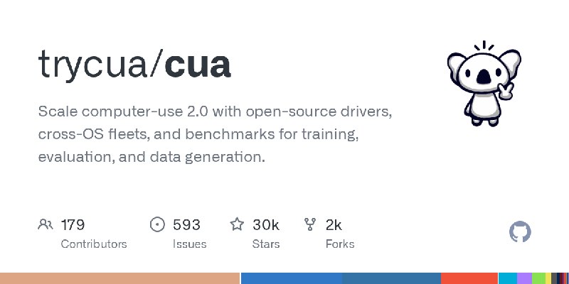 GitHub - trycua/cua: Scale computer-use 2.0 with open-source drivers, cross-OS fleets, and benchmarks for training, evaluation…