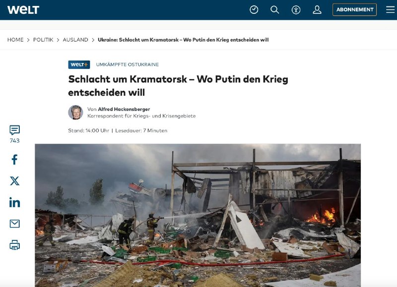 Росія добивається успіхів на Донбасі, але навряд чи досягне мети вчасно, — Welt