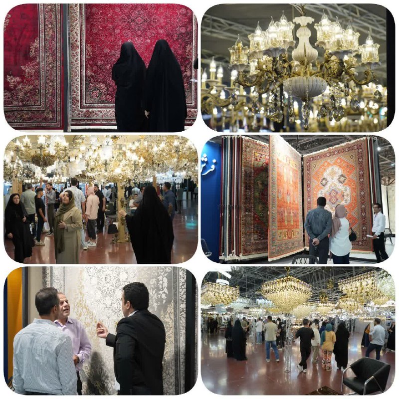 نمایشگاه اصفهان: ویترین تجارت ایران.: 📸 #گزارش_تصویریقابهایی از روز دوم نمایشگاهاینجا رنگ و طرح فرشها، با درخشش لوسترها کنار هم نشستهاند؛و حضور بازدیدکنندگ