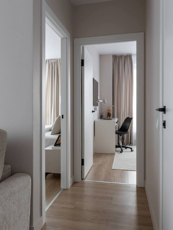 Уютная светлая квартира 50 кв.м Этот интерьер сочетает в себе максимум света и комфорта. Основу оформляет светлая цветовая палитра нежные оттенки б... - изображение 5 - светлая, уютная, квартира