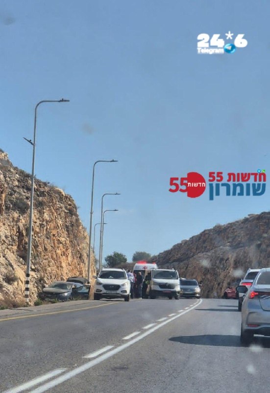 🇮🇱 כביש 60: בין צומת ג׳ית לשבי שומרון סמוך לפארק בראון, פצוע פלסטיני מטופל לאחר תאונת דרכים. התנועה זורמת.