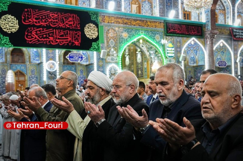تهران فوری 🏙: حضور محمدباقر قالیباف رئیس مجلس شورای اسلامی در نماز جماعت مغرب و عشاء حرم مطهر امام حسین(ع) - کربلای معلی🏙 @Tehran_Four