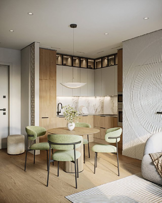 Спокойный природный интерьер кухни-гостиной с этническими нотками Автор проекта студия Атмосфера . - изображение 4 - спокойный, природный, интерьер