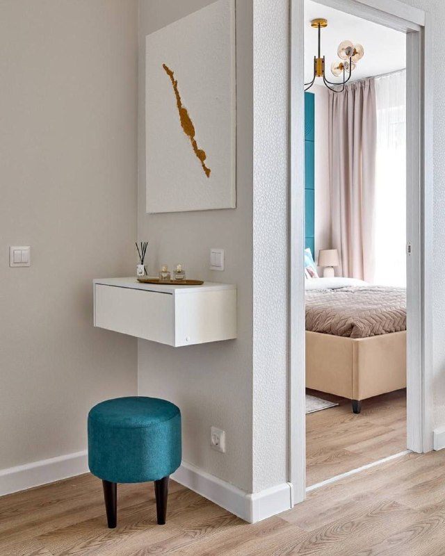 Оформление интерьера однокомнатной квартиры размером 32 кв.м с использованием ярких цветовых акцентов. МЫ В МАХ подписаться - изображение 9 - оформление, интерьера, однокомнатной