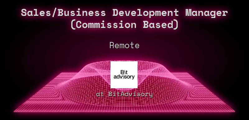 Web3 Sales/Business Development Manager (Commission Based) Remote at BitAdvisory
