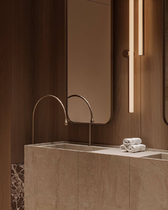 Тёплый интерьер сан. узла для любителей минимализма. Автор проекта leqb architects . - изображение 10 - тёплый, интерьер, сан