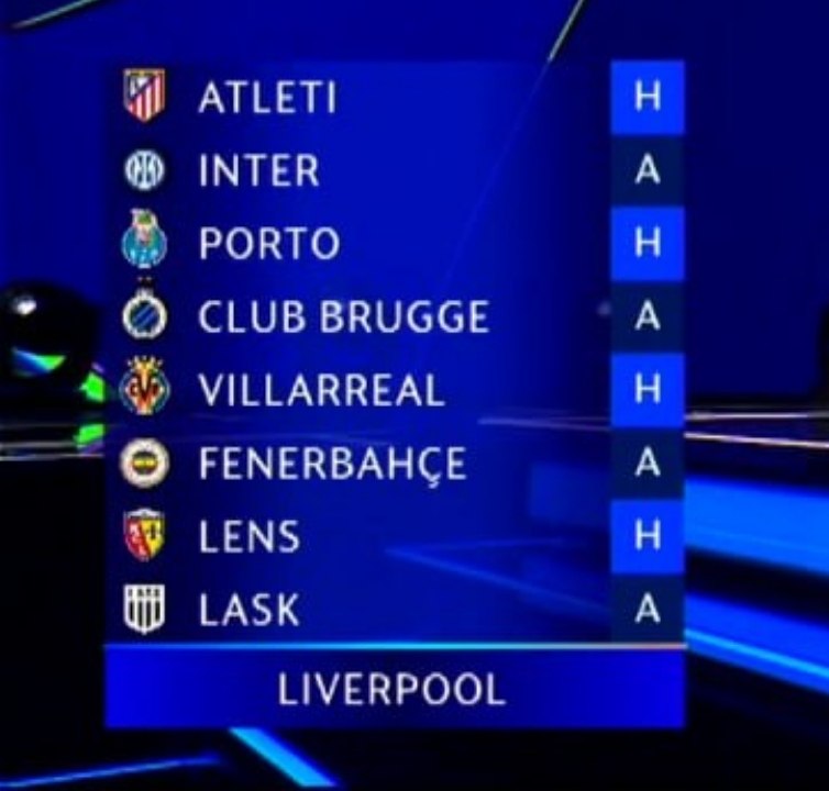 لیورپول ایران | LIVERPOOL: 🚨 قرعه کشی لیورپول در لیگ قهرمانان 2026/27🔴 @Liverpooliran