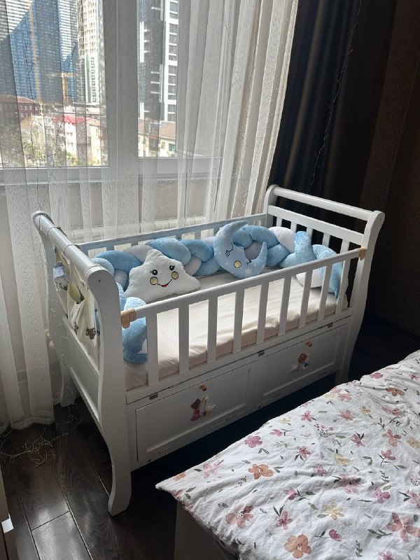 Детская кроватка с люлькой как новая — фото 1