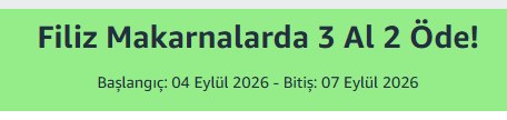 Filiz Makarnalarda 3 Al 2 Öde!