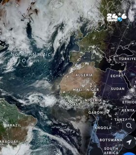 🇮🇱 גם בצילומי לוויין רואים את הכתם הענק של הליקוי. שלמה מזג אוויר.