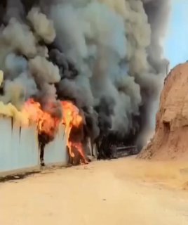 שריפה גדולה טורפת שדה חקלאי במחוז דרבנדיכאן בנפת סולימניה