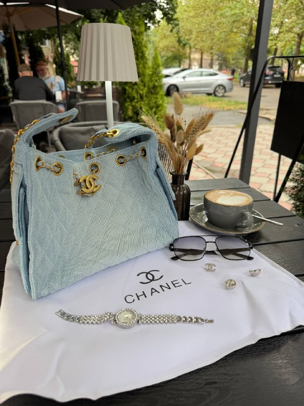 Chanel Chanel 25 Light Blue Denim Handbag, фото 9