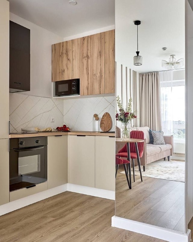 Оформление интерьера однокомнатной квартиры размером 32 кв.м с использованием ярких цветовых акцентов. МЫ В МАХ подписаться - изображение 4 - оформление, интерьера, однокомнатной