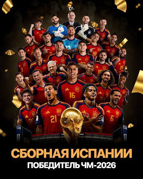 Испания выиграла Чемпионат мира 2026 👍 ⚽️Они обыграли Аргентину со счетом 1:0!