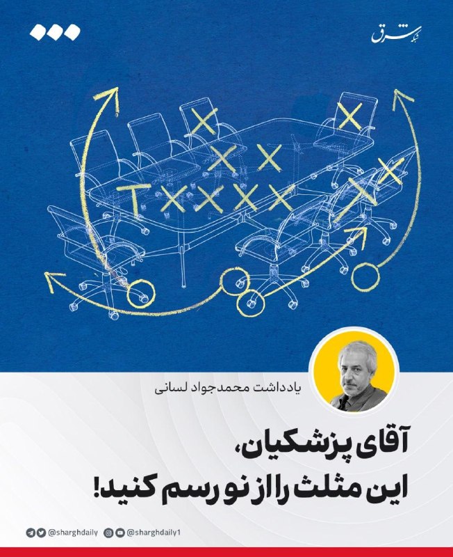 شرق: 🔺آقای پزشکیان، این مثلث را از نو رسم کنید🔹سالهای اول انقلاب، رسم شده بود مردم در صحنه، تمام نفرت و خشمشان را با شعارها
