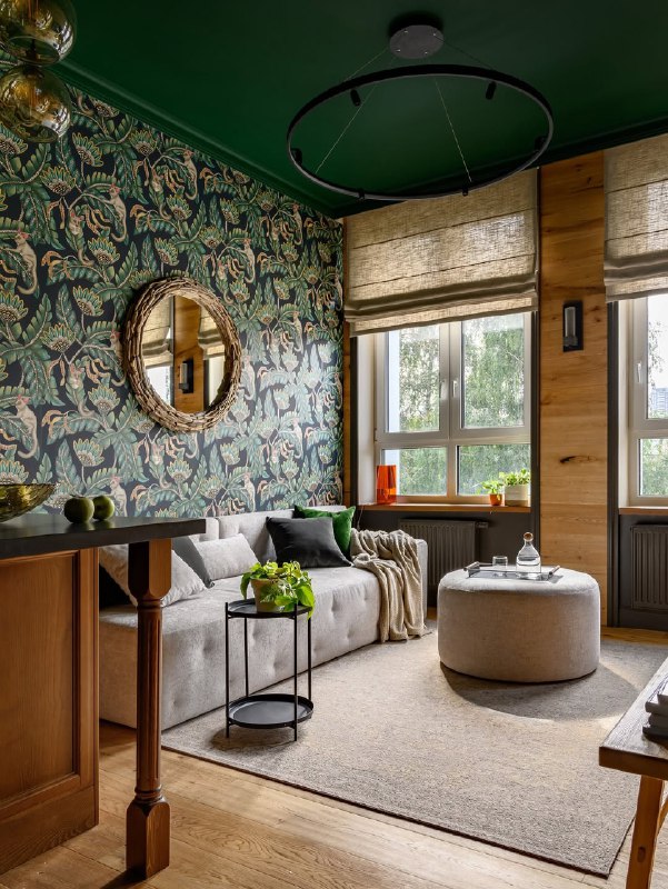 Квартира для молодой девушки-студентки. Её пожелания к интерьеру включают использование темно-зелёного цвета, деревянной фактуры и живых растений. ... - изображение 1 - квартира, молодой, девушки