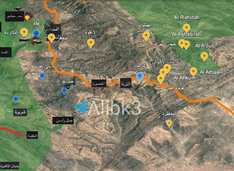Yemeni forces are advancing on the Rasan Plateau in Tais governorate, a strategic area overlooking al-Hujariyah, Lah and the west coast.
