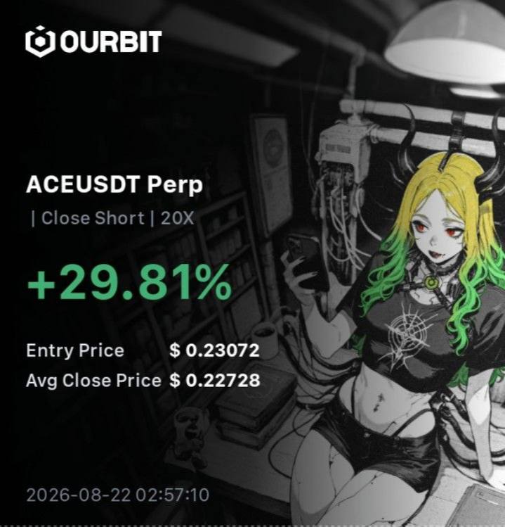 Master crypto | سیگنال کریپتو: ارز ACE شورت وارد شید به زودی تارگت میدم😙🎖تارگت اول ACE هم‌تاچ‌شد نووووش جانتون😉😎👐