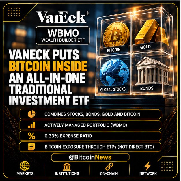VANECK מכניסה ביטקוין לתעודת סל השקעה מסורתית של הכל-ב-אחד ביטקוין נארז לתוך סוג אחר של תיק מיינסטרים. VanE…