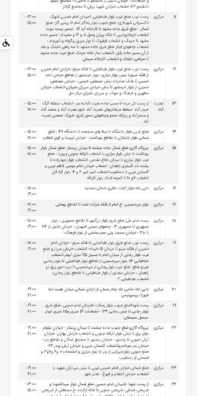 آخرین خبر سیستان و بلوچستان: 🔴برنامه خاموشی ۲۵ مرداد ۱۴۰۵آخرین خبر سیستان وبلوچستان @Zahedan_Today🔴برنامه خاموشی ۲۵ مرداد ۱۴۰۵آخرین خبر سیستان وبلوچس