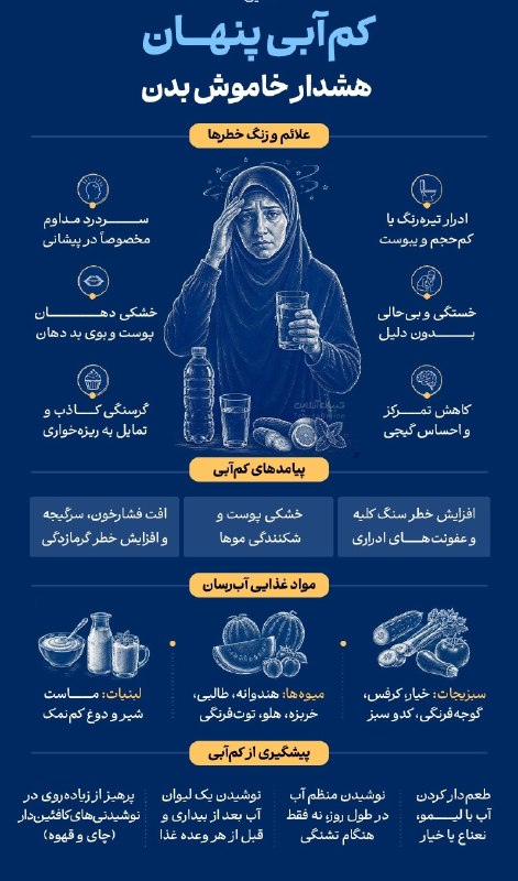 دانشکده فوتبال: 🟡 کم‌آبی پنهان؛ هشدار خاموش بدن🔸 کم‌آبی همیشه با تشنگی شروع نمی‌شود؛ گاهی کاملاً بی‌صدا پیش می‌رود و با خستگی، بی‌حالی ی