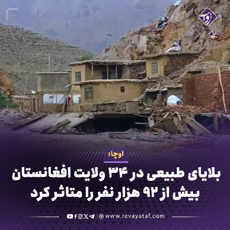 روایت revayataf: ◾️دفتر هماهنگ‌کننده کمک‌های بشردوستانه سازمان ملل متحد (اوچا) روز یکشنبه، ۲۵ اسد، اعلام کرد که بلایای طبیعی از آغاز سال 