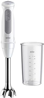 Braun MultiQuick 5 - Minipimer de 1000W Vaso 600ml Blanco | Batidora de Mano, Po