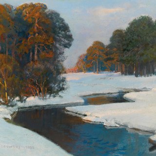 “Winter Landscape in the Evening Light” by Stefan PopowskiThe Art Vault