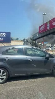 📹שריפה פרצה ליד קו הים של כביש דורה