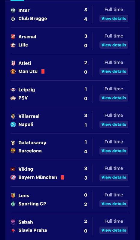 فوتبال برتر ࡆ لیگ 360 ࡆ ورزشی: ✔️📊🇪🇺 نگاهی کلی به نتایج امشب لیگ قهرمانان اروپا ✅ ️ @Footballirib3