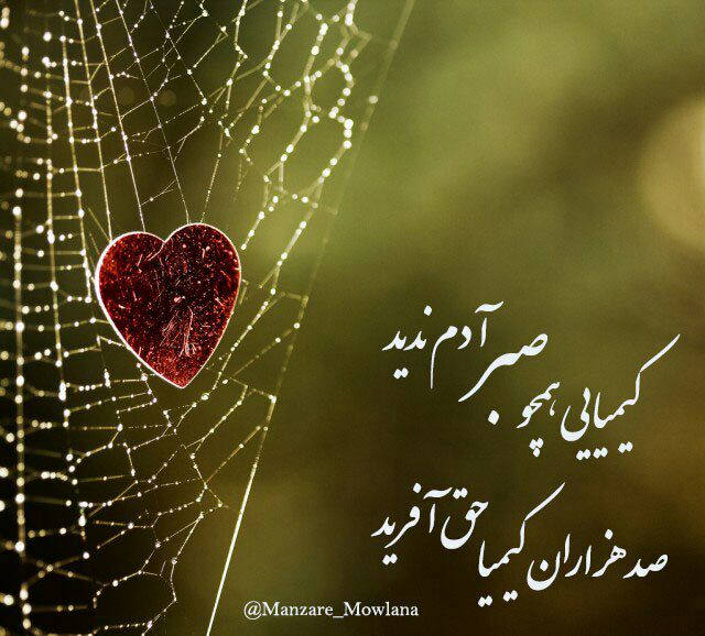 ❤ذوق مستان❤️: صد هزاران کیمیا حق آفریدکیمیایی همچو صبر آدم ندیدصبر را با حق قرین کن ای فلانآخر «و العصر» در قرآن بخوان🌲🌲@zugemastan