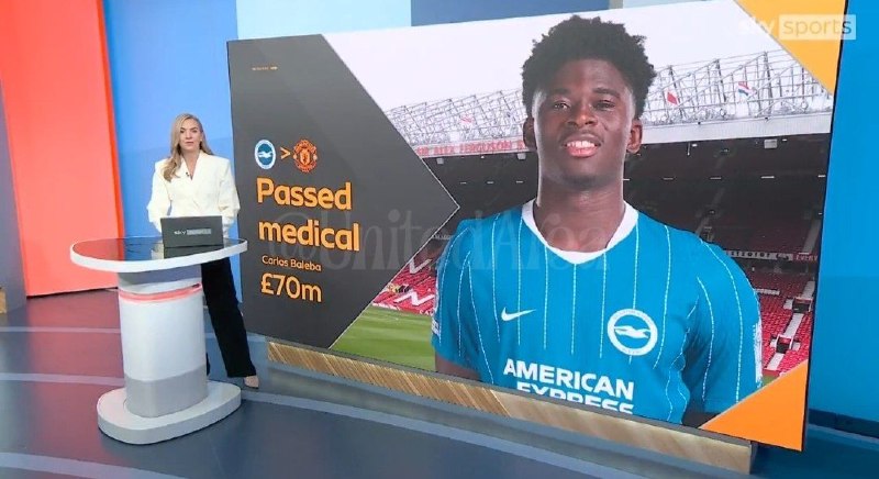 منچستریونایتد | منچستر یونایتد: 📰🥇 #Sky_Sports✔️▶️کارلوس بالبا، هافبک برایتون، تستهای پزشکی منچستریونایتد را با موفقیت پشت سر گذاشته است.🔴✍او قراردادی