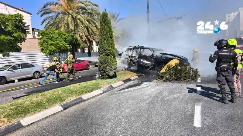 רכב עולה באש בקריית חיים; חשד ללכודים ונסיבות בבדיקה