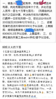 “海棠文学作者写小说被判刑4年，没收违法所得并罚款170万”近日，有知情者在网上发文称，海棠文学作者“辞玖太太”因使用一部红米手机码字创作耽美小说，被法院判处有期徒刑4年6个月，并处罚金170万元。该知情者表示，作者年仅二十多岁，过往写作所得大部分用于为家人治病。此次除判处罚金外，相关“违法所得”亦被追缴，合计需上交金额达340万元。查看原文