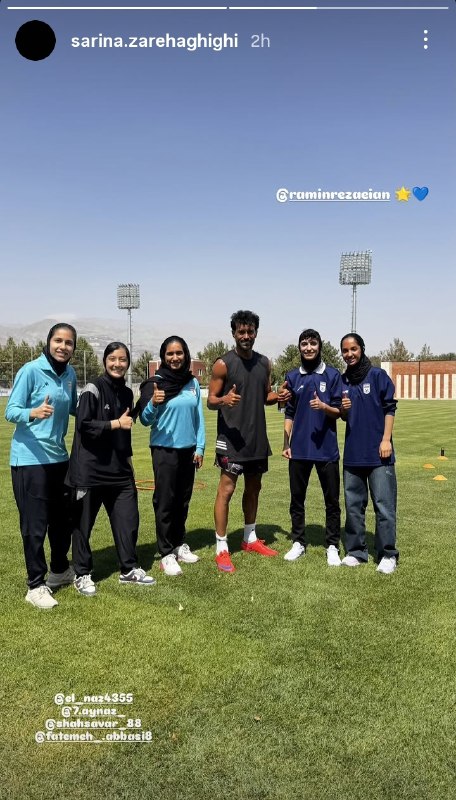 FIFA News 90: ‼️👤رامین رضاییان ستاره جنجالی این روز های فوتبال ایران درکناربازیکنان تیم ملی فوتسال بانوان