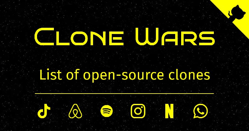🆔  网站名称：Clone-Wars⭐  网站功能：开源替代方案📁  网站简介：一个提供100多个主流软件的开源替代方案的GitHub页面