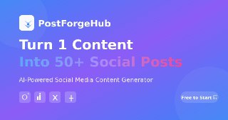 Show HN: PostForgeHub——用AI将1条内容转化为50条社交帖子PostForgeHub – Turn 1 content into 50 social posts with AI (postforgehub.com)17:53  ↑ 1 HN Pointsvia Buzzing (author: liangguangtong)