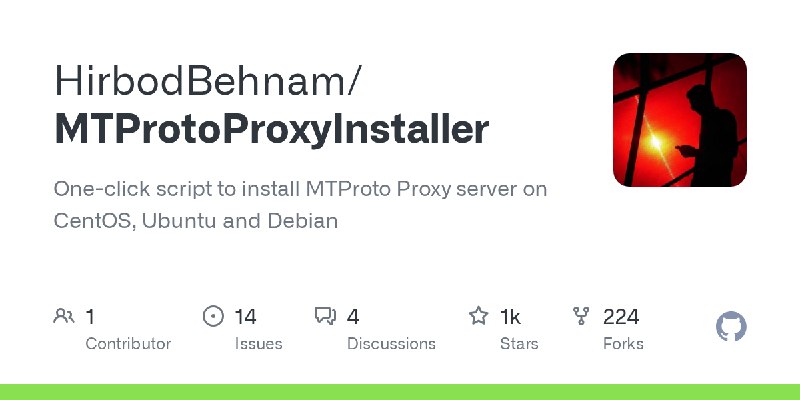 GitHub - HirbodBehnam/MTProtoProxyInstaller: One-click script to install MTProto Proxy server on CentOS, Ubuntu and Debian