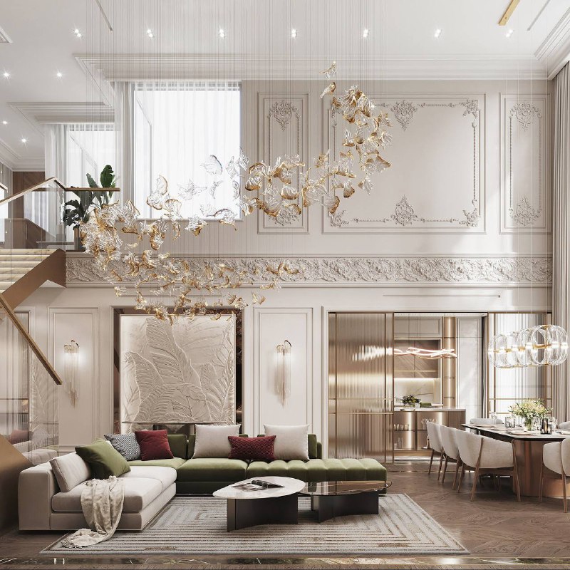 Роскошный проект дома в Самаре с панорамным видом на Волгу. Интерьер в неоклассическом стиле с яркими акцентами и эксклюзивными решениями. Пишите с... - изображение 5 - роскошный, проект, дома