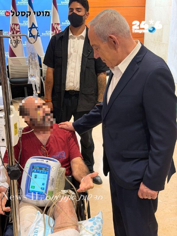 🇮🇱 רה"מ נתניהו בביקור אצל פצועי צה"ל בביה"ח רמב"ם מוקדם יותר היום.