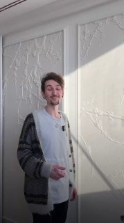 Оформление стены гипсовой лепниной в нашем проекте Этап монтажа до покраски Как вам? Делитесь мнением - изображение 1 - оформление, стены, гипсовой