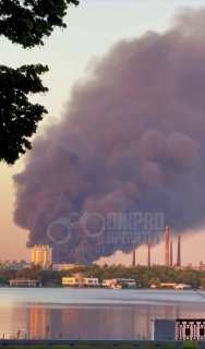 Food warehouses are burning in Dnipro following a Russian attack, according to local media.
