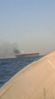 The Public Relations Department of the Iranian Navy: The Navy's surveillance teams were able to spot an illegal oil tanker that caught fire in a prohibited area, during a patrol and monitoring operation in the east of the Strait of Hormuz. This violating tanker attempted to cross the restricted area within the Oman Sea, by turning off the HM systems.