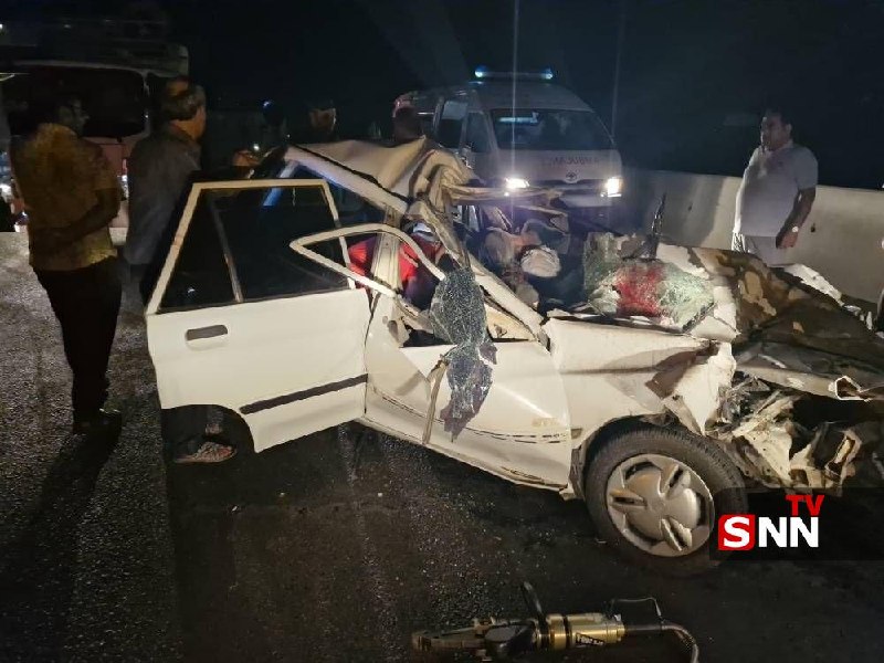 SNN.ir|خبرگزاری دانشجو: 🔴تصادف زنجیرهای مرگبار در جاده آرادان - سرخه 🔸تصادف زنجیرهای ۵ خودرو در کیلومتر ۳۸ محور آرادان به سرخه ۲ کشته و ۱۱ مصد