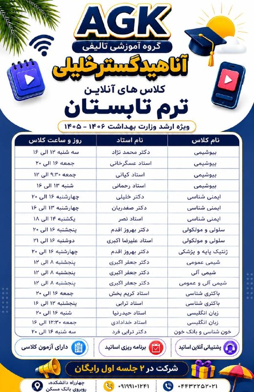 گروه آموزشی تالیفی دکتر خلیلی (ارومیه): ️📚 کلاسهای ترم تابستان آغاز شد!🎓 شروع کلاسهای آمادگی کنکور کارشناسی ارشد وزارت بهداشت و لیسانس به پزشکیاگر قصد داری ام