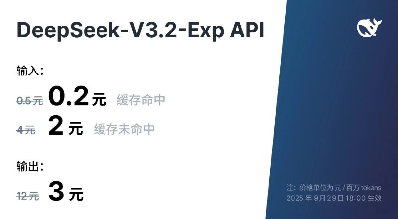 价格屠夫 DeepSeek 又出手了，虽然性能有一点点下滑，但这价格就像蜜雪冰城让人无话可说