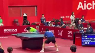 🎥 Moments of the sensitive and attractive match between Naushad Alamian and the Japanese Harimoto in the quarter-finals stage of table tennis at the 2026 Asian Games.